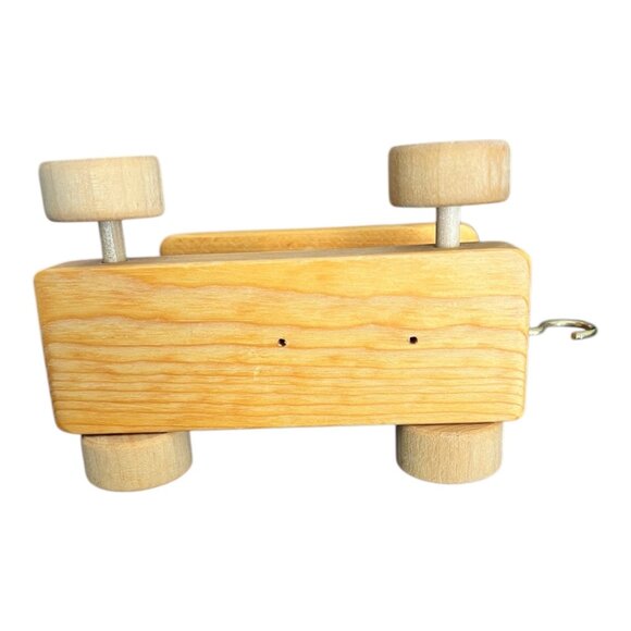 Vtg Wooden Train Set 4 Cars Rolling Locomotive Caboose Side Cars 32" Handmade - Picture 7 of 16